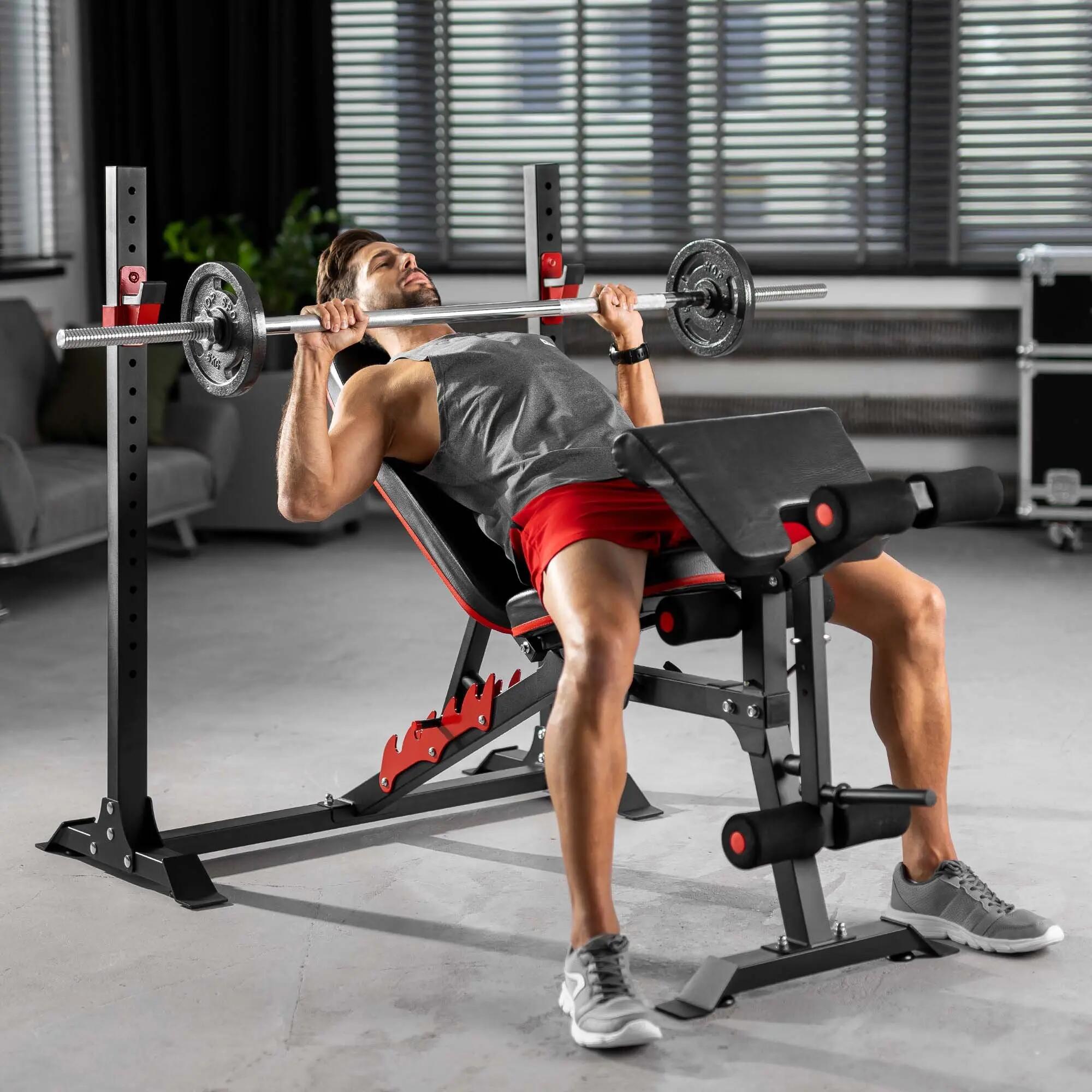 Bancă de culturism Hop-Sport HS-1095 cu suporturi 4/7