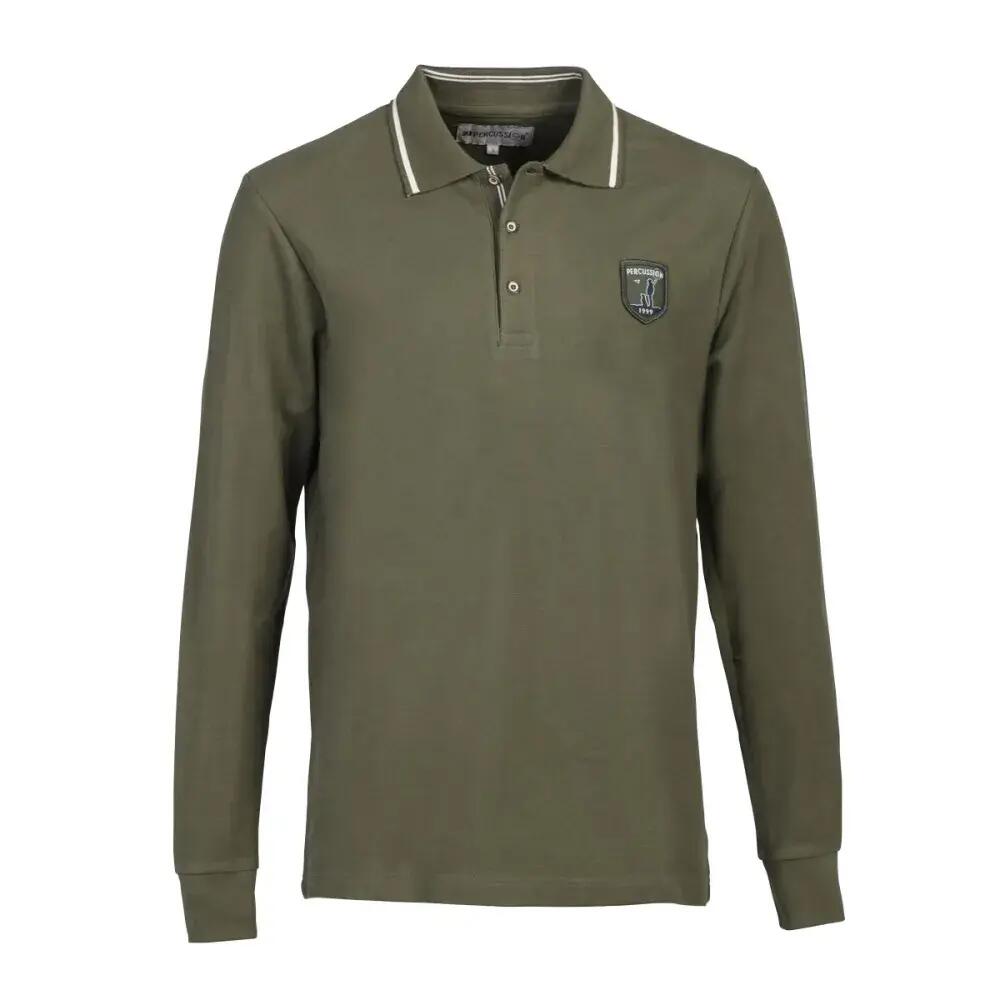 Polo Percussion manches longues brodé logo kaki 2/5