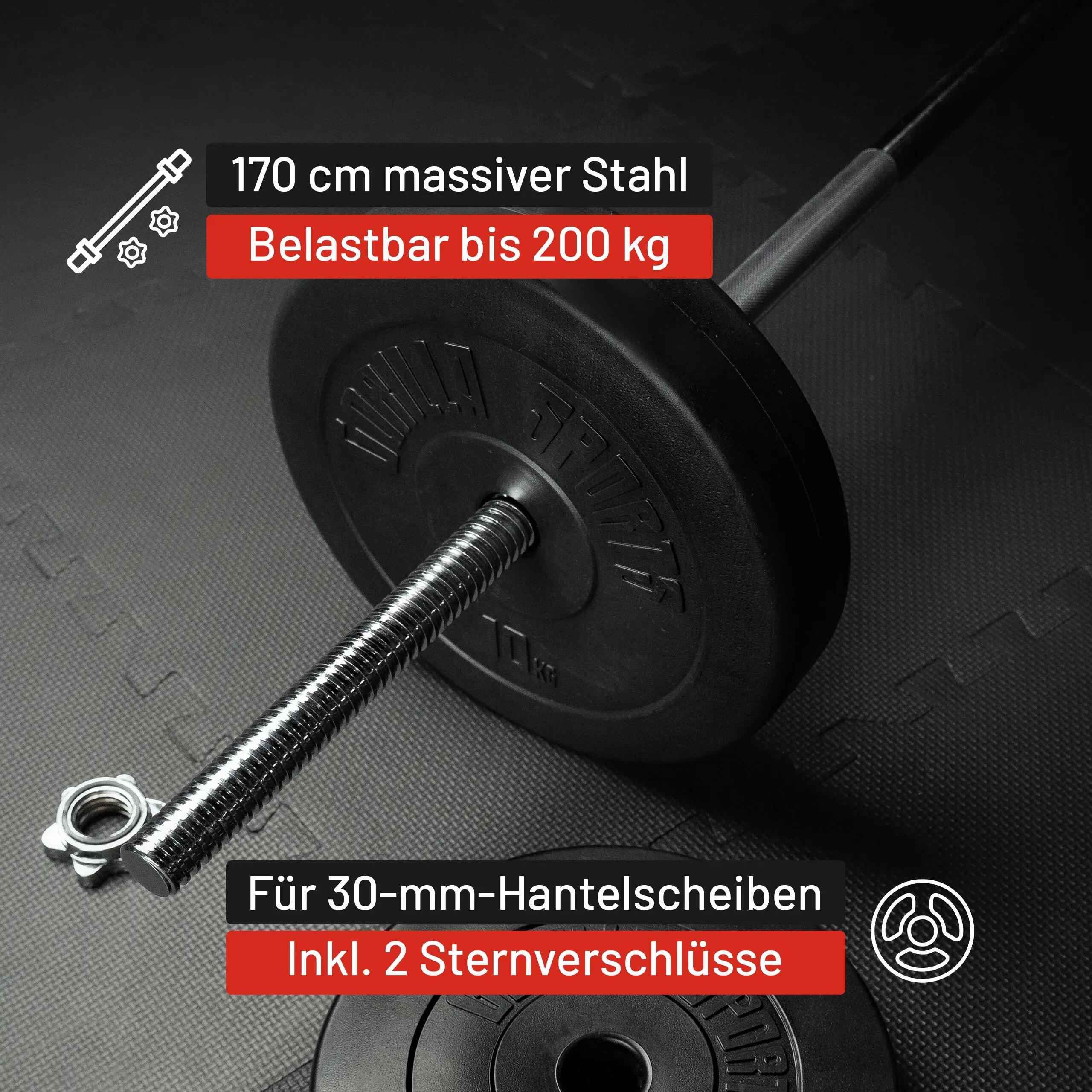 Barre d'haltères 170 cm avec stop-disques 4/11