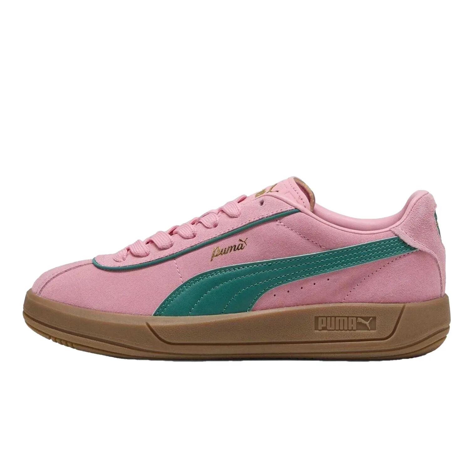 Womens/Ladies Club Klassika Leather Low Trainers (Green/Pink) 4/15