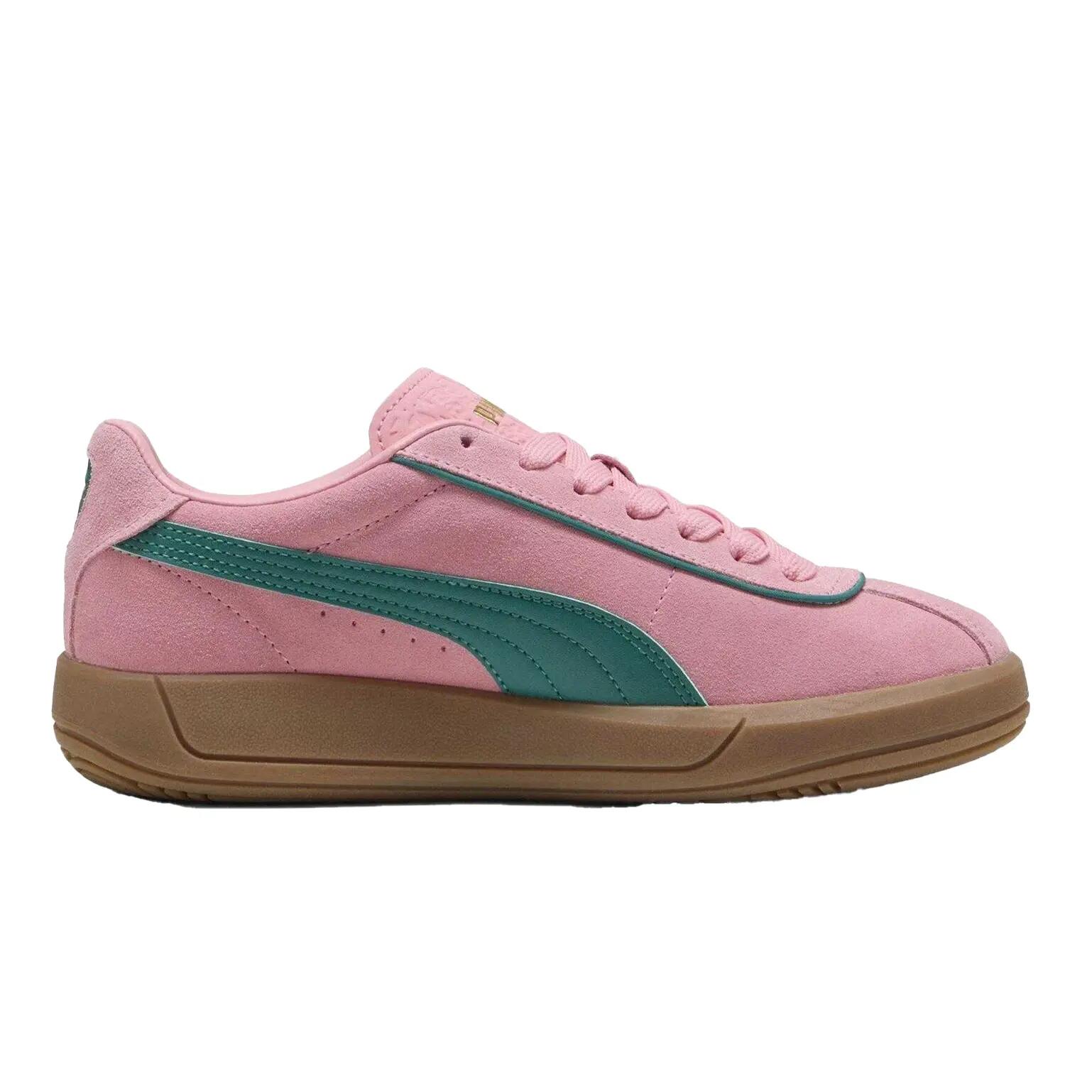 Womens/Ladies Club Klassika Leather Low Trainers (Green/Pink) 2/15