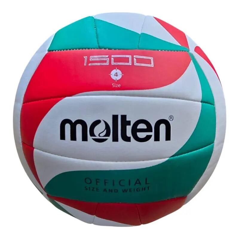 Synthetic Leather Volleyball (Red/White/Green) 4 3/10