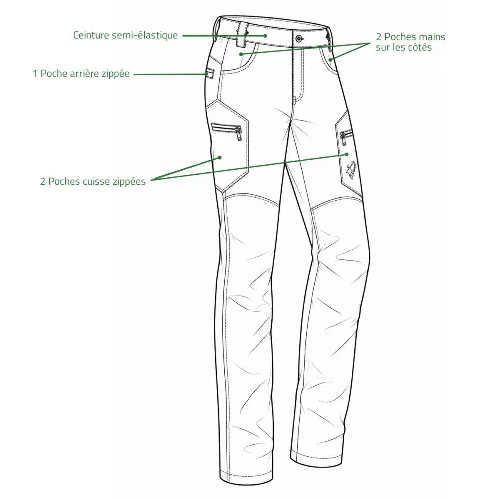 Pantalon De Chasse Souple Actistretch Stagunt Kaki - 50 3/5