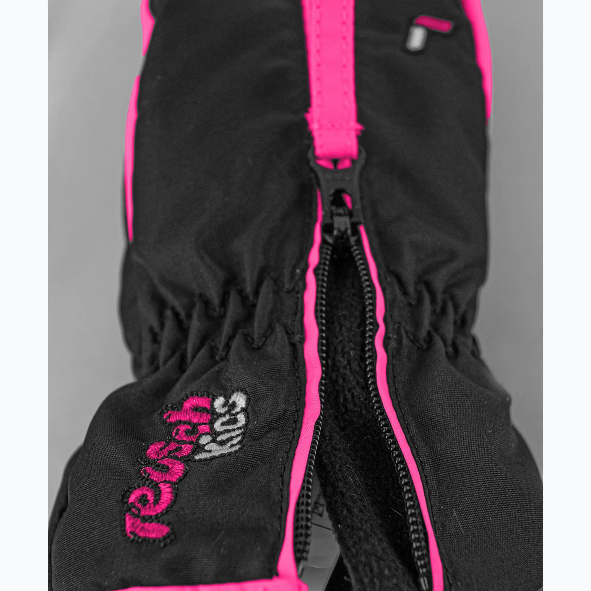 Childrens/Kids Ben Ski Gloves (Black/Pink) 5/7