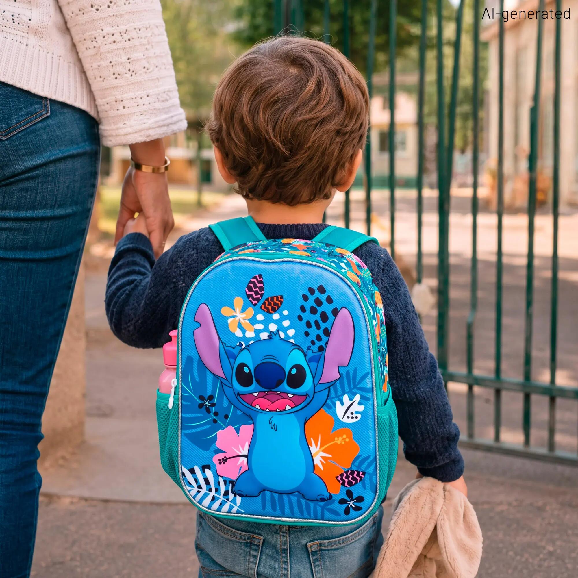 Stitch Mochila pré-escolar 3D 25x10x32 cm +3 anos 2/7