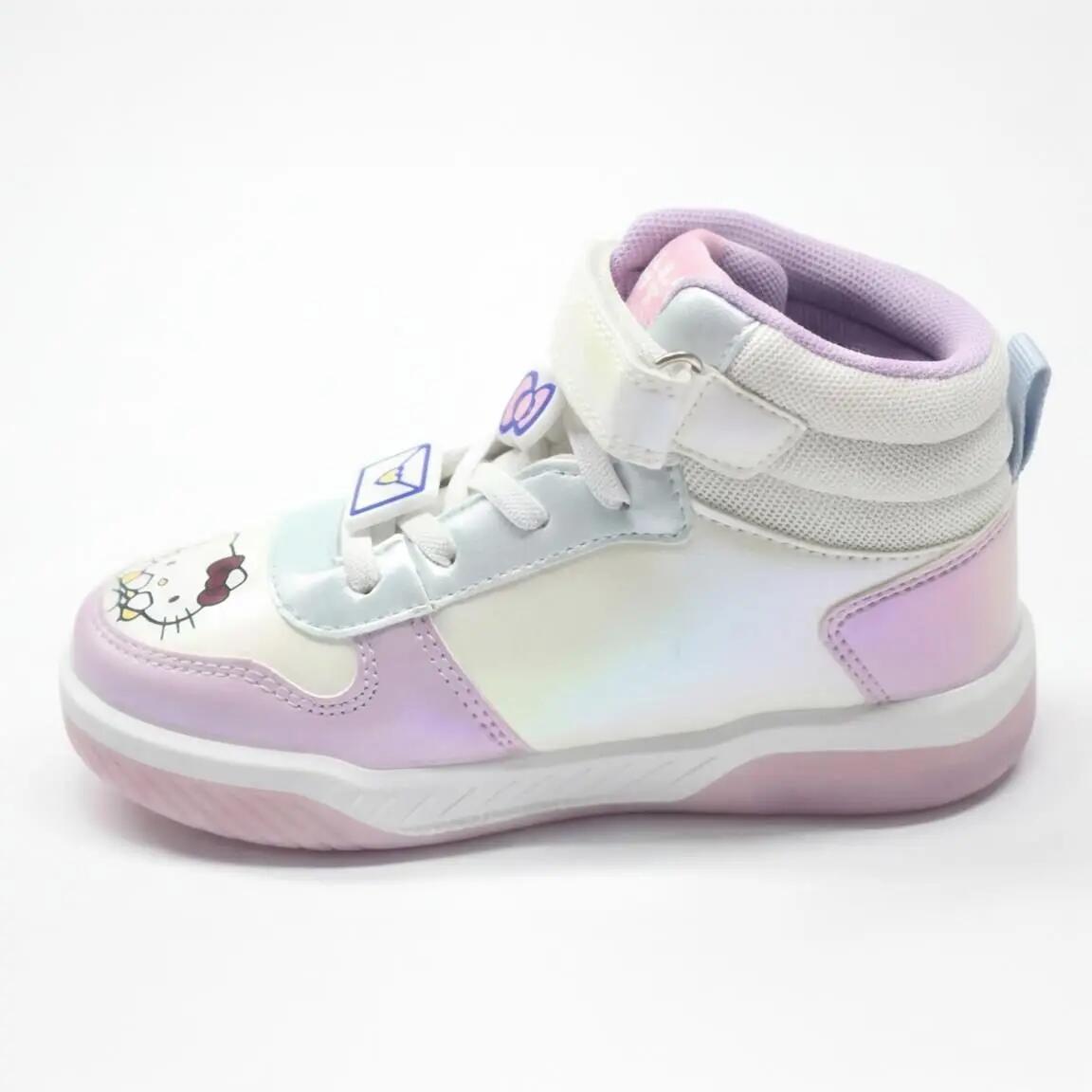 Zapatillas Deportivas con Luces Infantil Hello Kitty con Doble Velcro Blanca 2/6