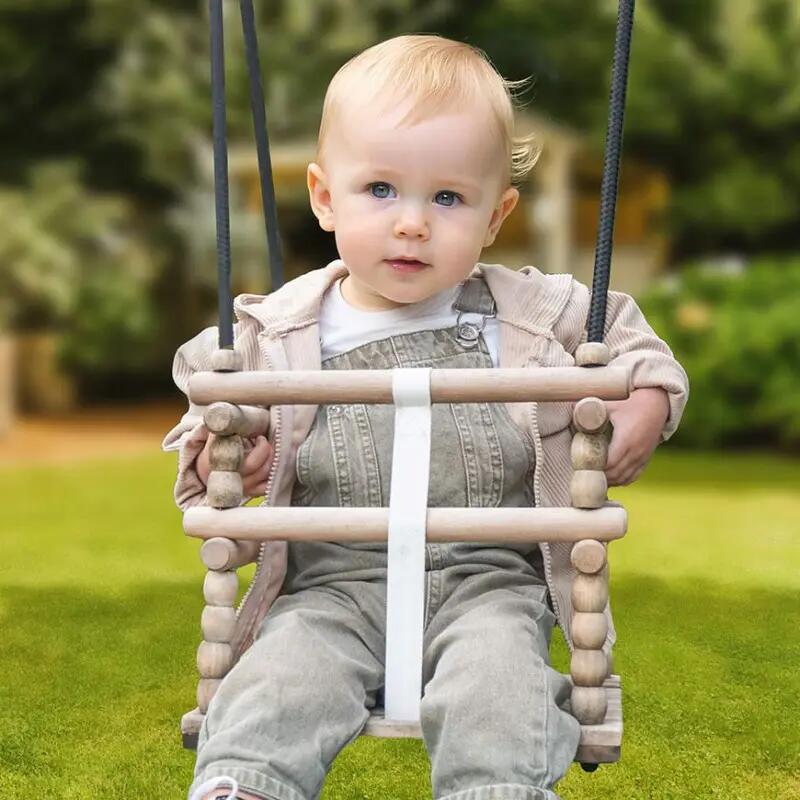 Siège balançoire en bois pour bébé 3/5