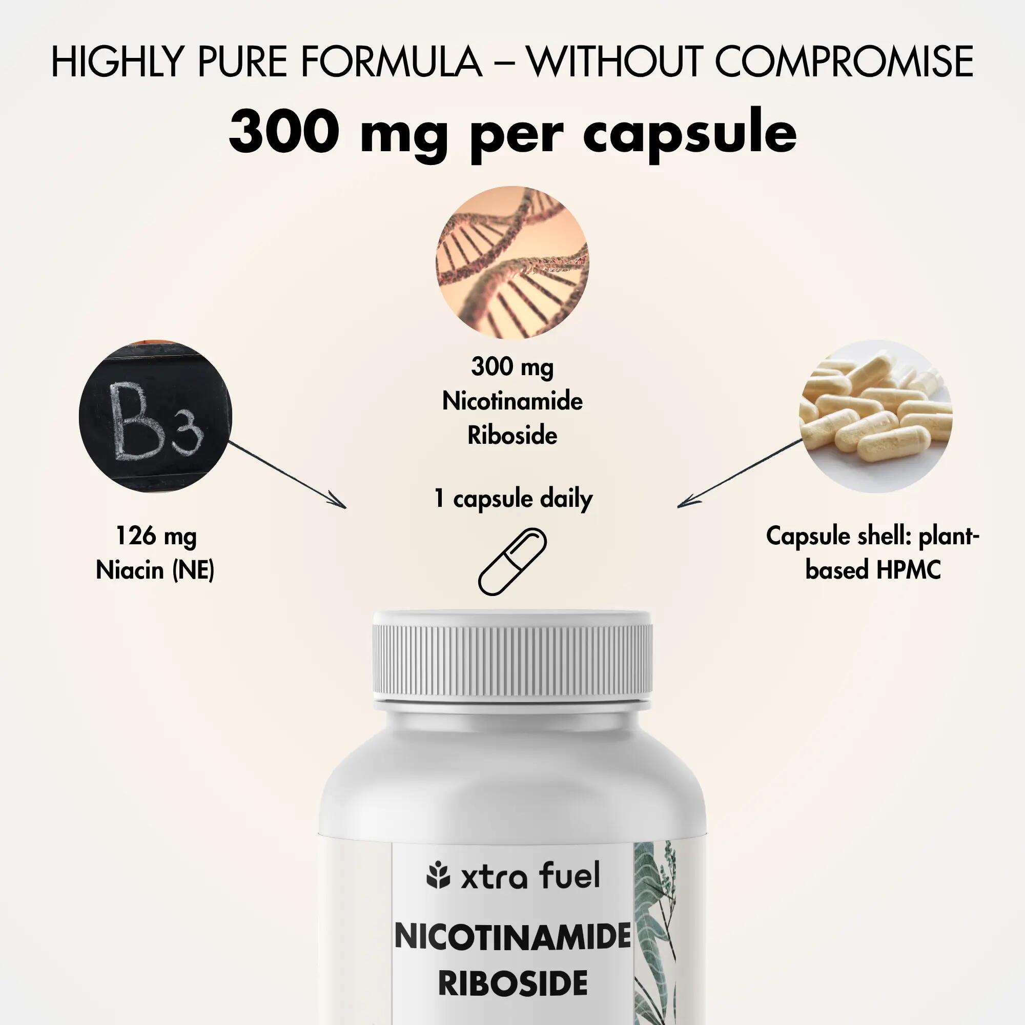 Nicotinamide riboside NR 300 mg – NAD+ precursor – 120 capsules 4/11