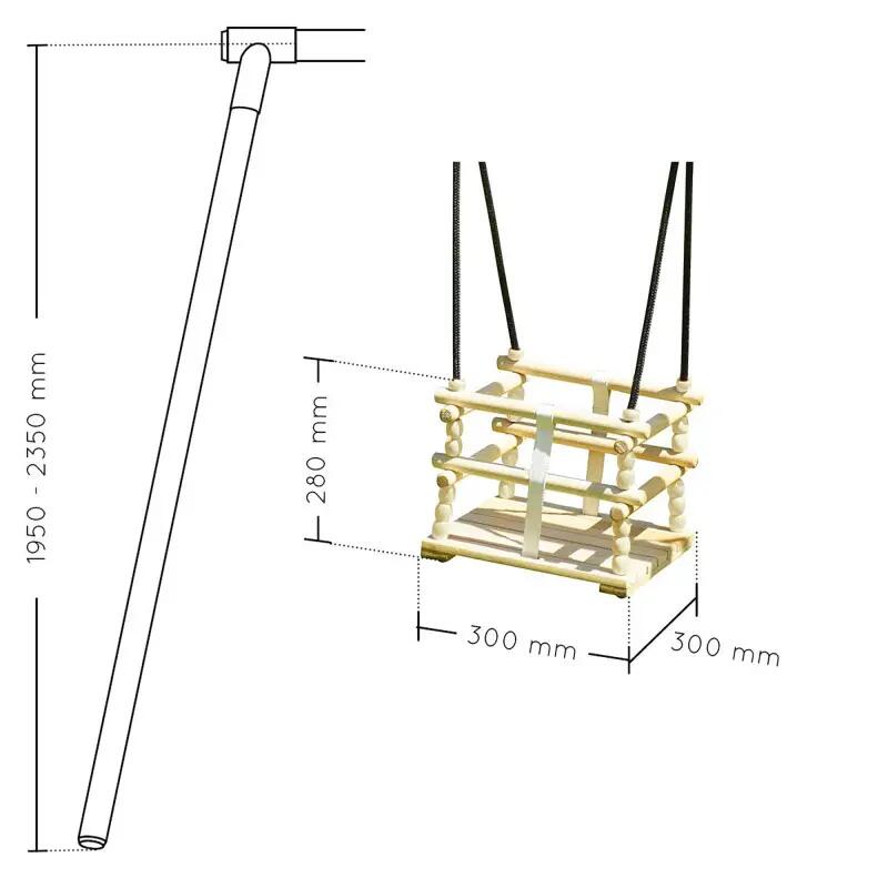 Siège balançoire en bois pour bébé 4/5