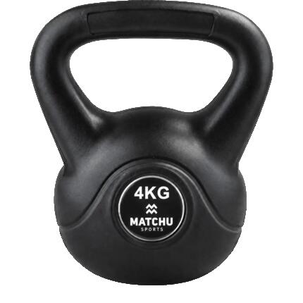 Kettlebell 8 kg - Poids de musculation - Plastique et béton - 26 x 20 cm
