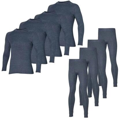 Thermo set heren 4 x Shirt/Broek Heren Antraciet 4Pack