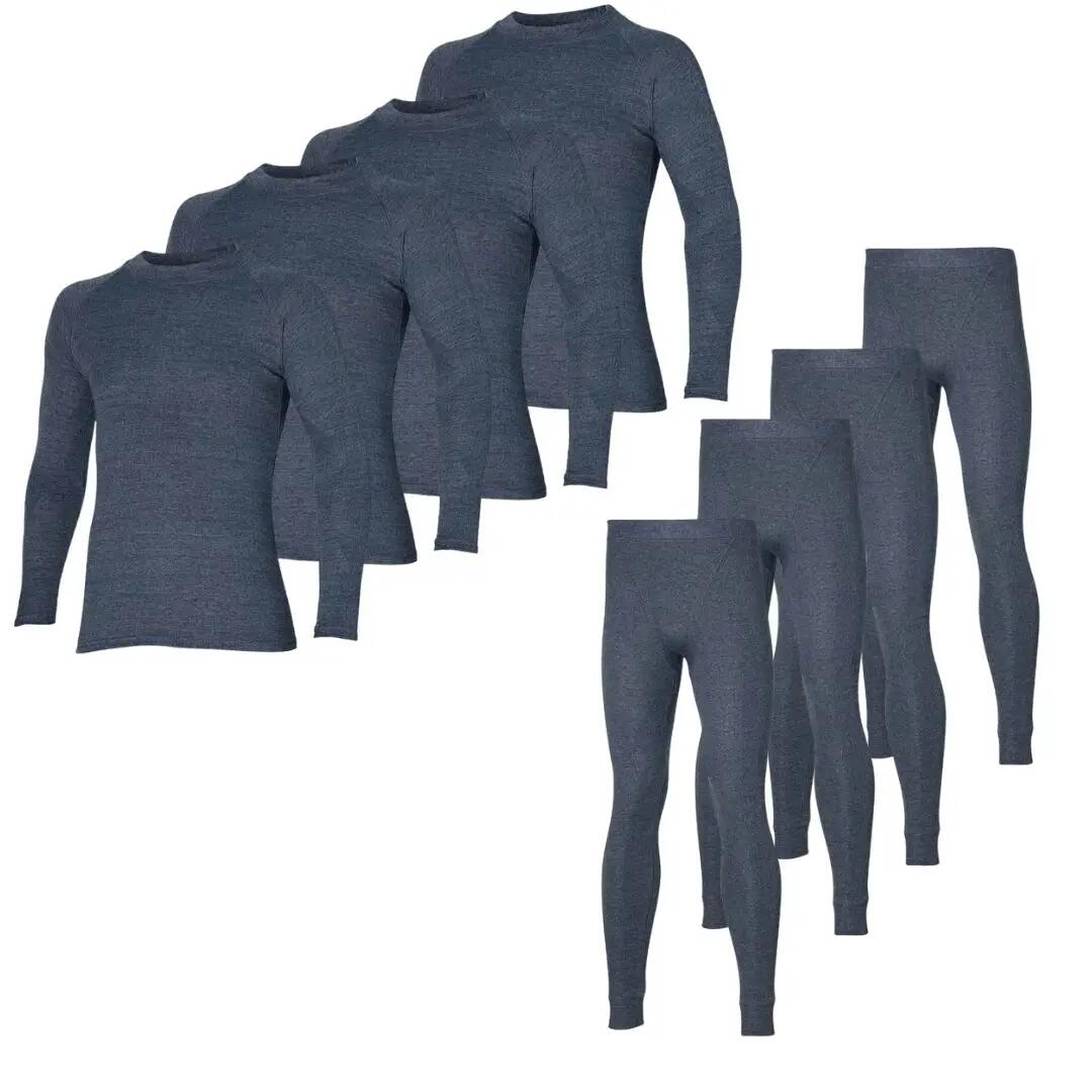 Ensemble thermique homme 4 pièces (chemise/pantalon) anthracite lot de 4 1/7