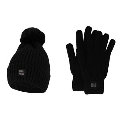 Thermo set dames handschoenen/muts grijs one size
