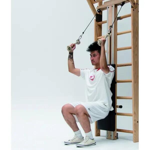 Krachtstation - Thuisfitness - NOHRD CombiTrainer - Verstelbaar - Kersenhout 5/5