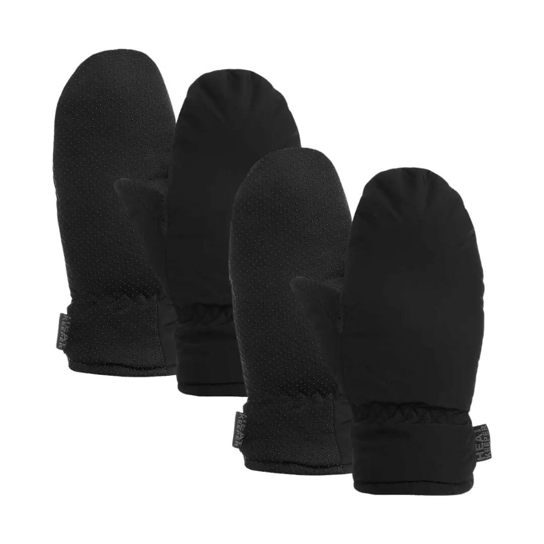 Moufles thermiques Mega pour enfants noires de 5 à 12 ans 2 paires 1/7