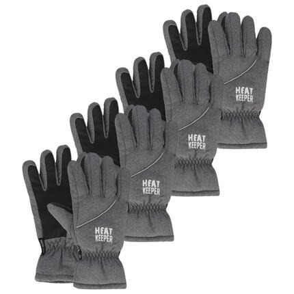 Gants de ski pour enfants noirs 5 à 12 ans 4 paires