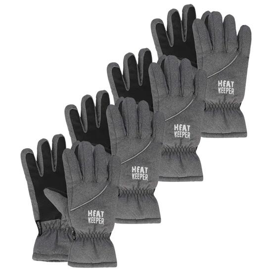 Gants de ski pour enfants gris 5 à 12 ans 4 paires