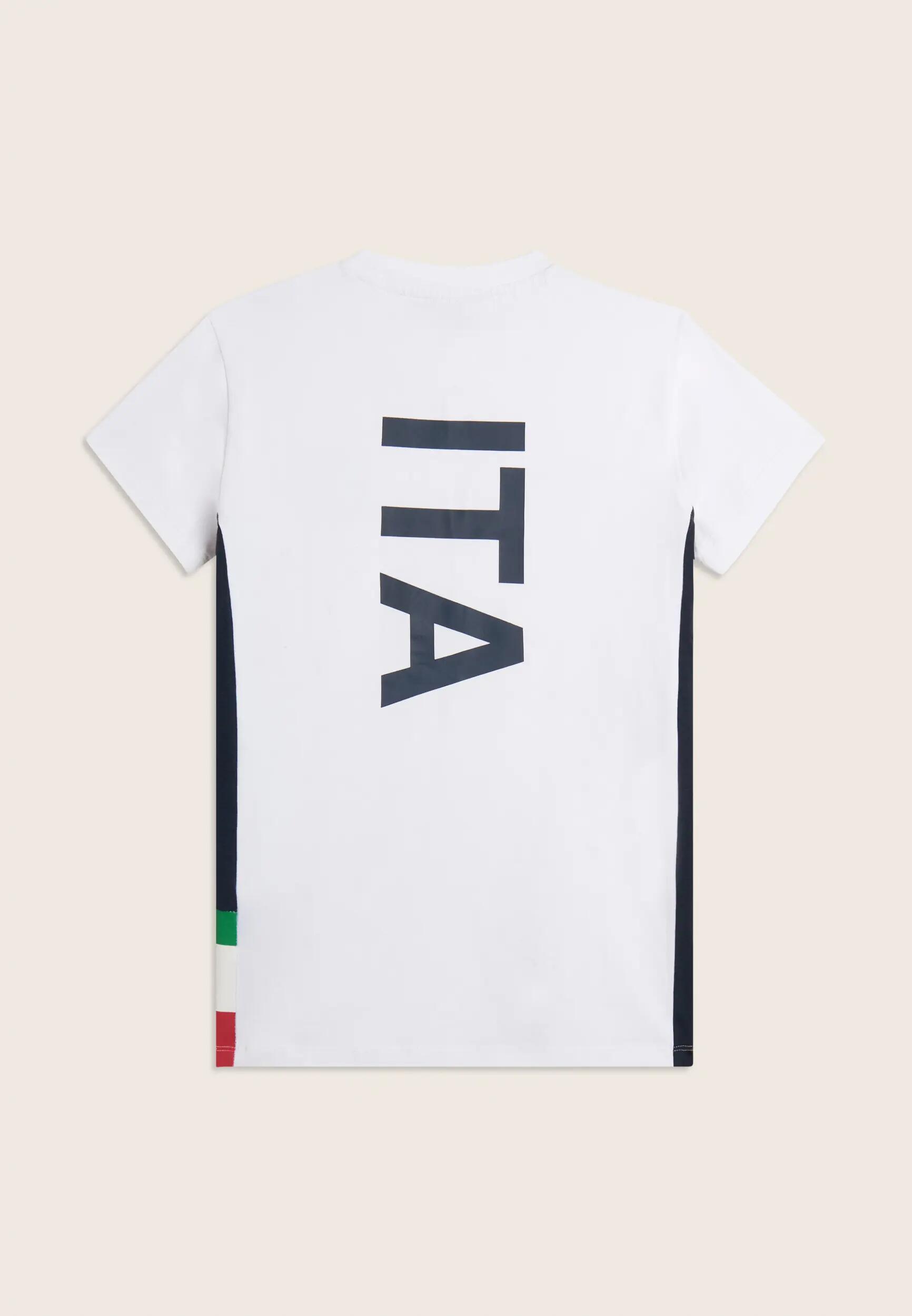 T-shirt Donna Italia FGI Bianca in Jersey Elasticizzato 6/7