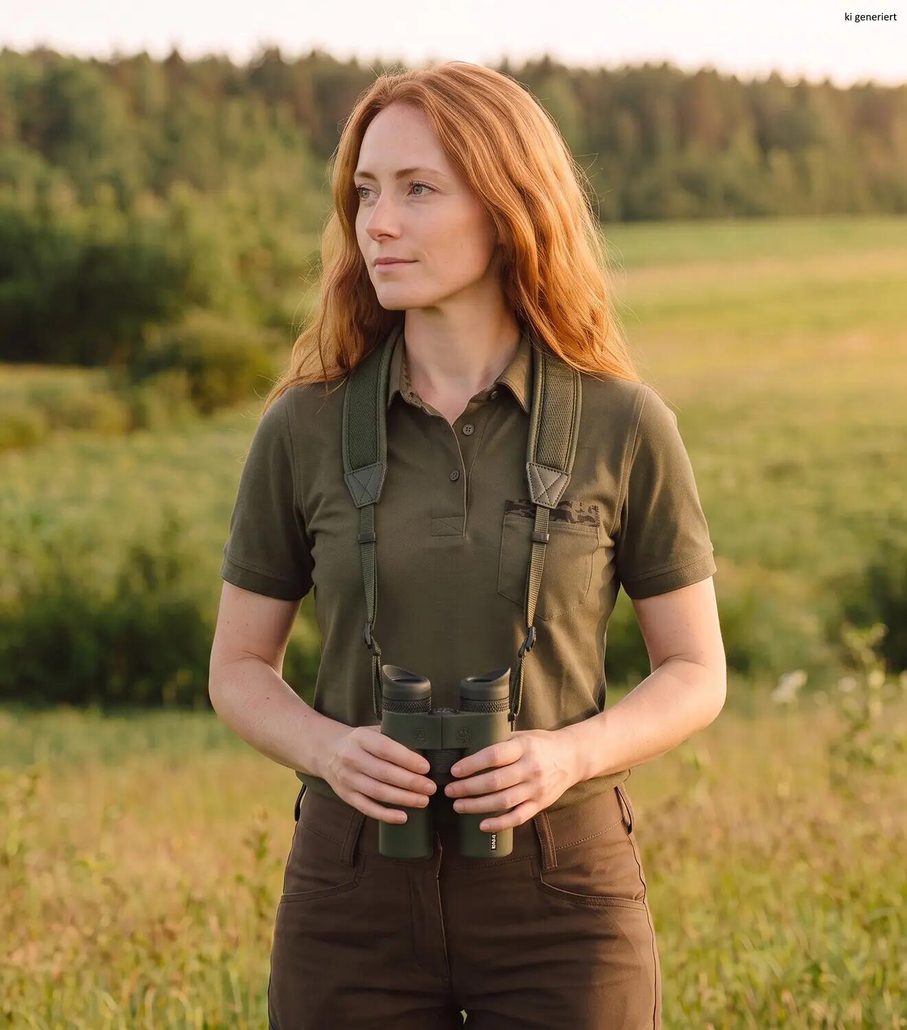 Damen Poloshirt Waldtier-Detail 5/5