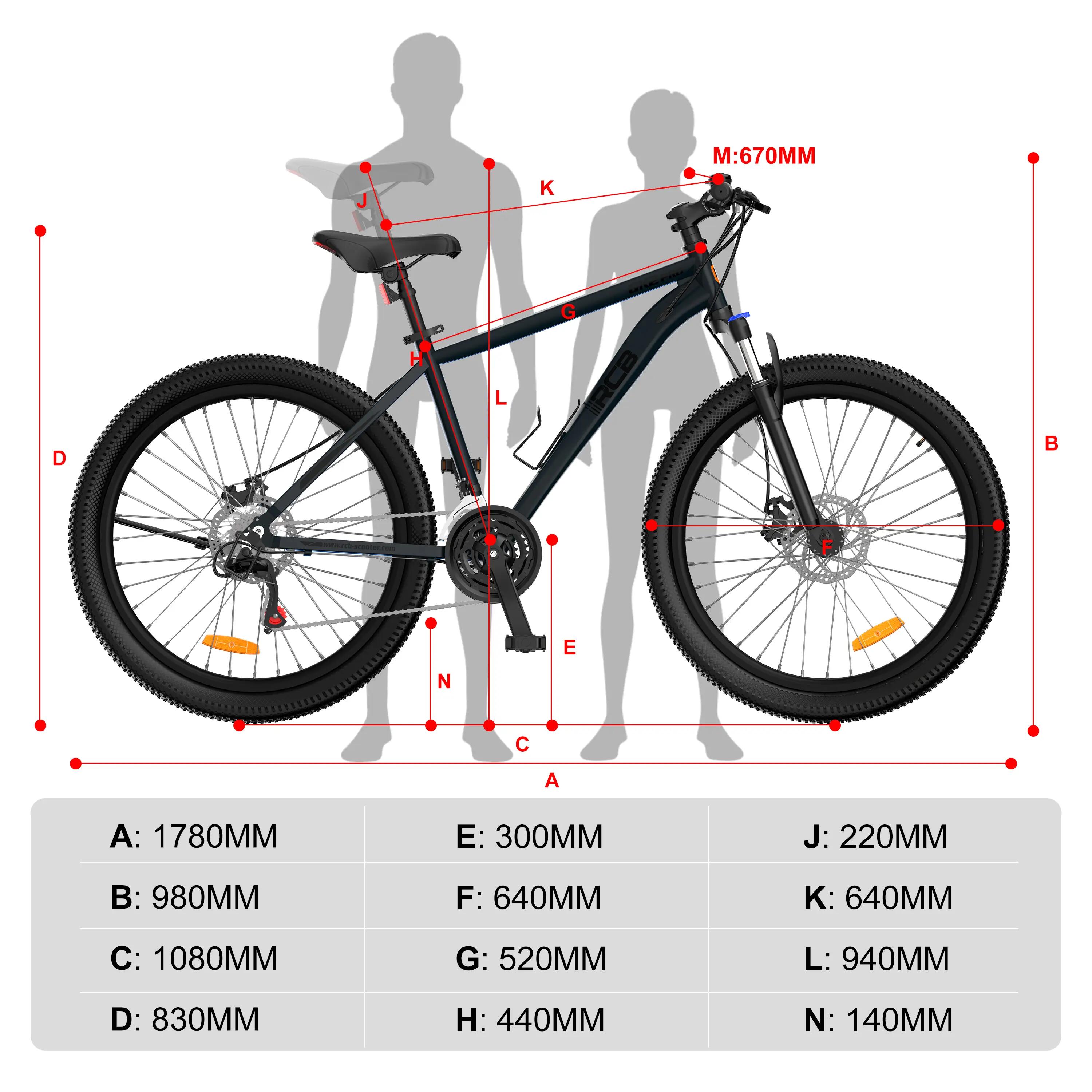 VÉLO VTT randonnée 27,5", cadre alu, 21 vitesses adolescents et adultes GK2 PRO 8/10