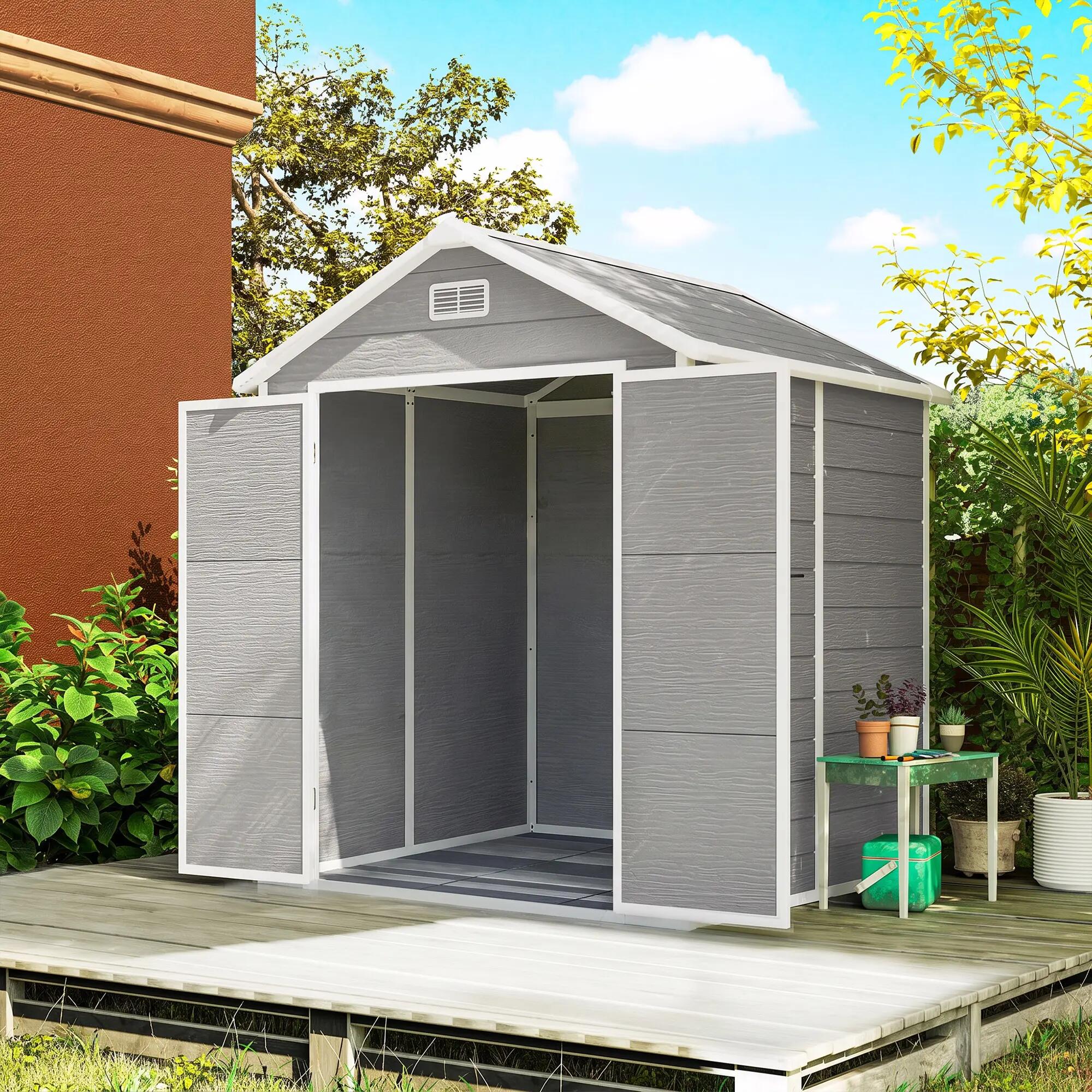 Abrigo 182x151x219 cm cinzento Outsunny 2/5