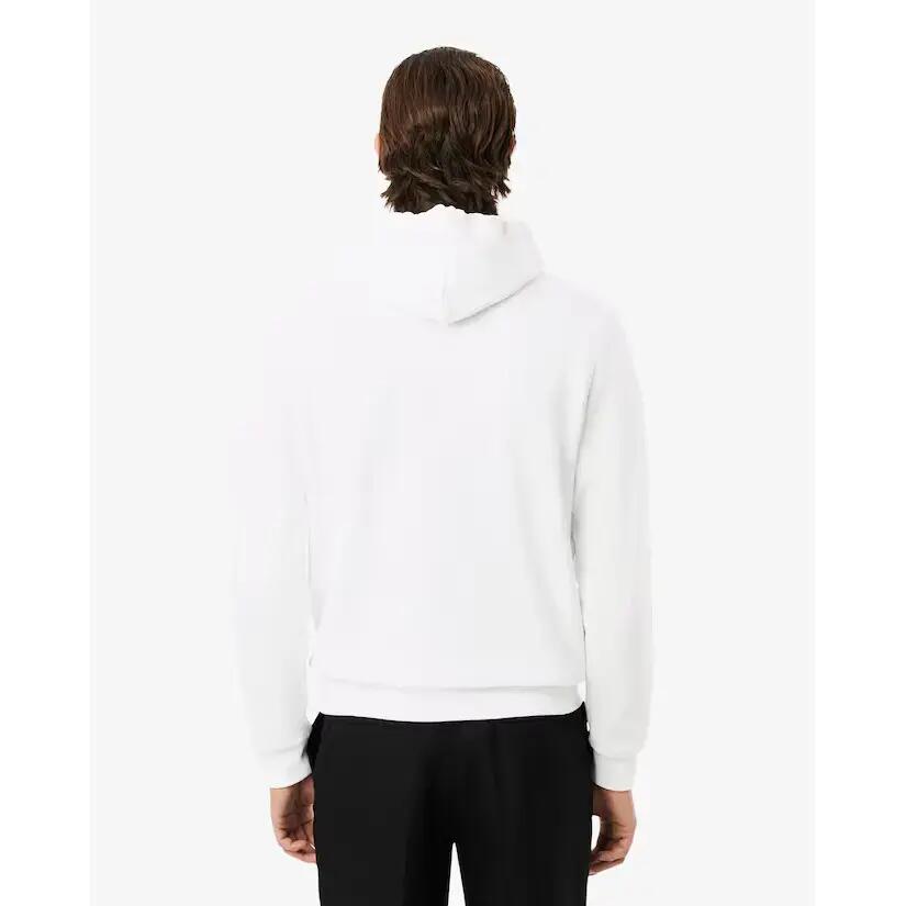 Sweatshirt Lacoste à capuche blanc en coton biologique 5/7