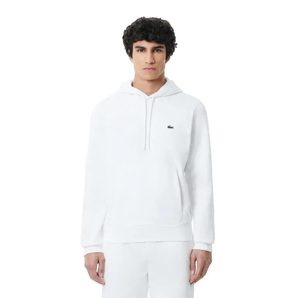 Sweatshirt Lacoste à capuche blanc en coton biologique 2/7