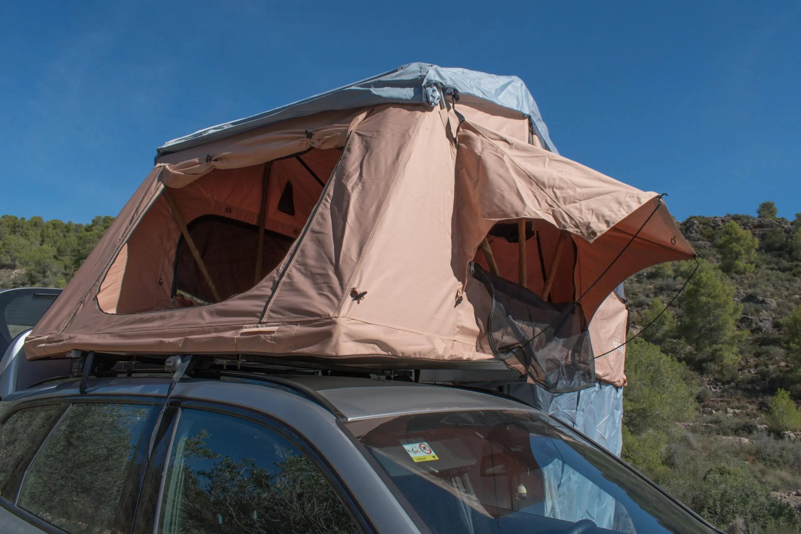 Camping Tienda de Techo para Coche Plegable 3 Personas Selva Negra L 6/7