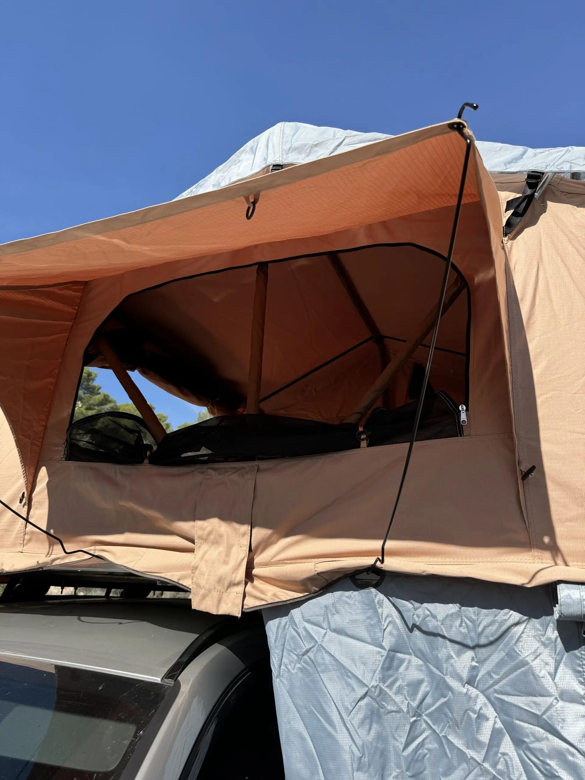 Camping Tienda de Techo para Coche Plegable 3 Personas Selva Negra L 5/7