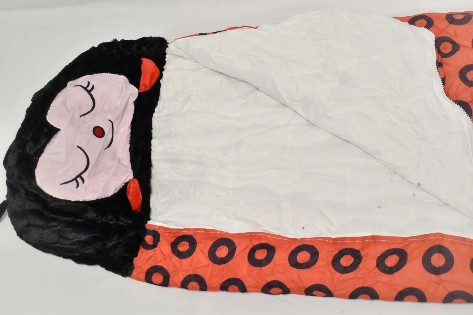 Saco de dormir de camping infantil 3 en 1, plegable, mariquita, negro y rojo 2/2