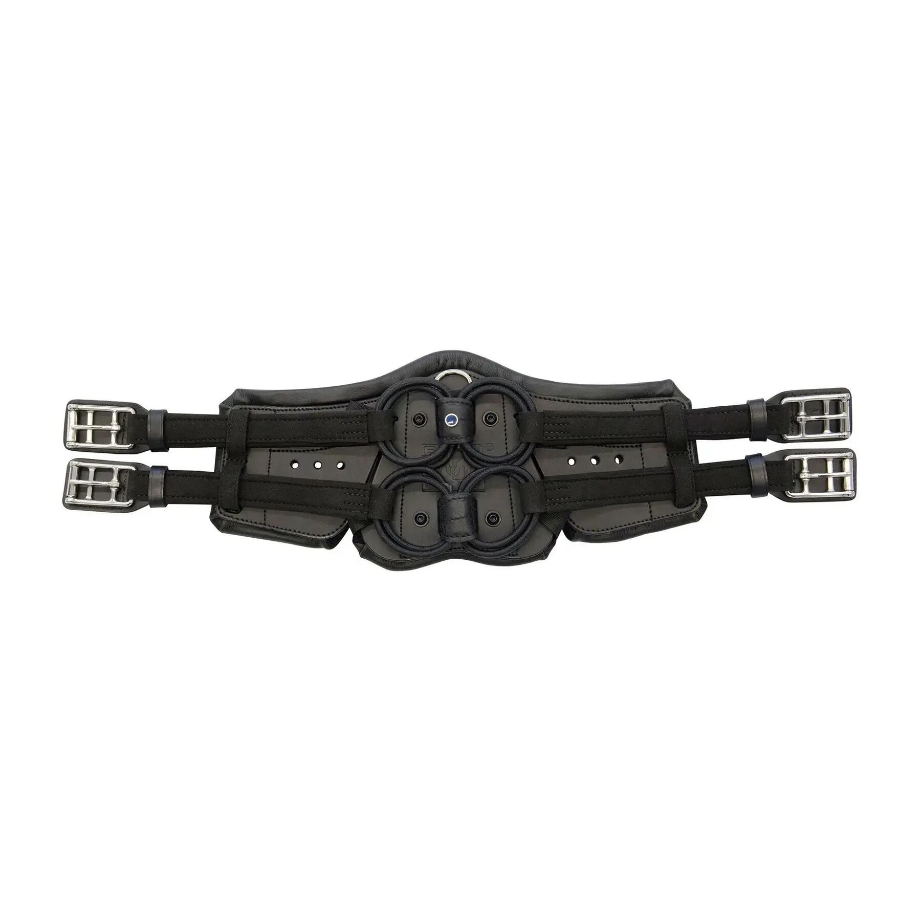 Sangle pour cheval avec rembourrage en vachette noire Stübben Equi-Soft 2/2