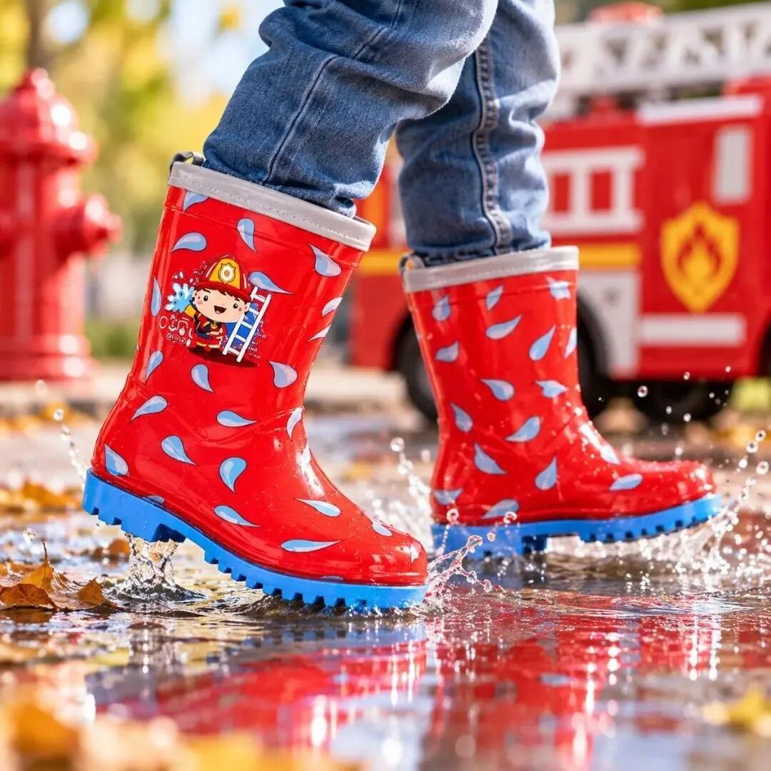 Cizme din cauciuc pentru băieți, Perletti, Pompier, colecția Cool Kids, 30-31 EU