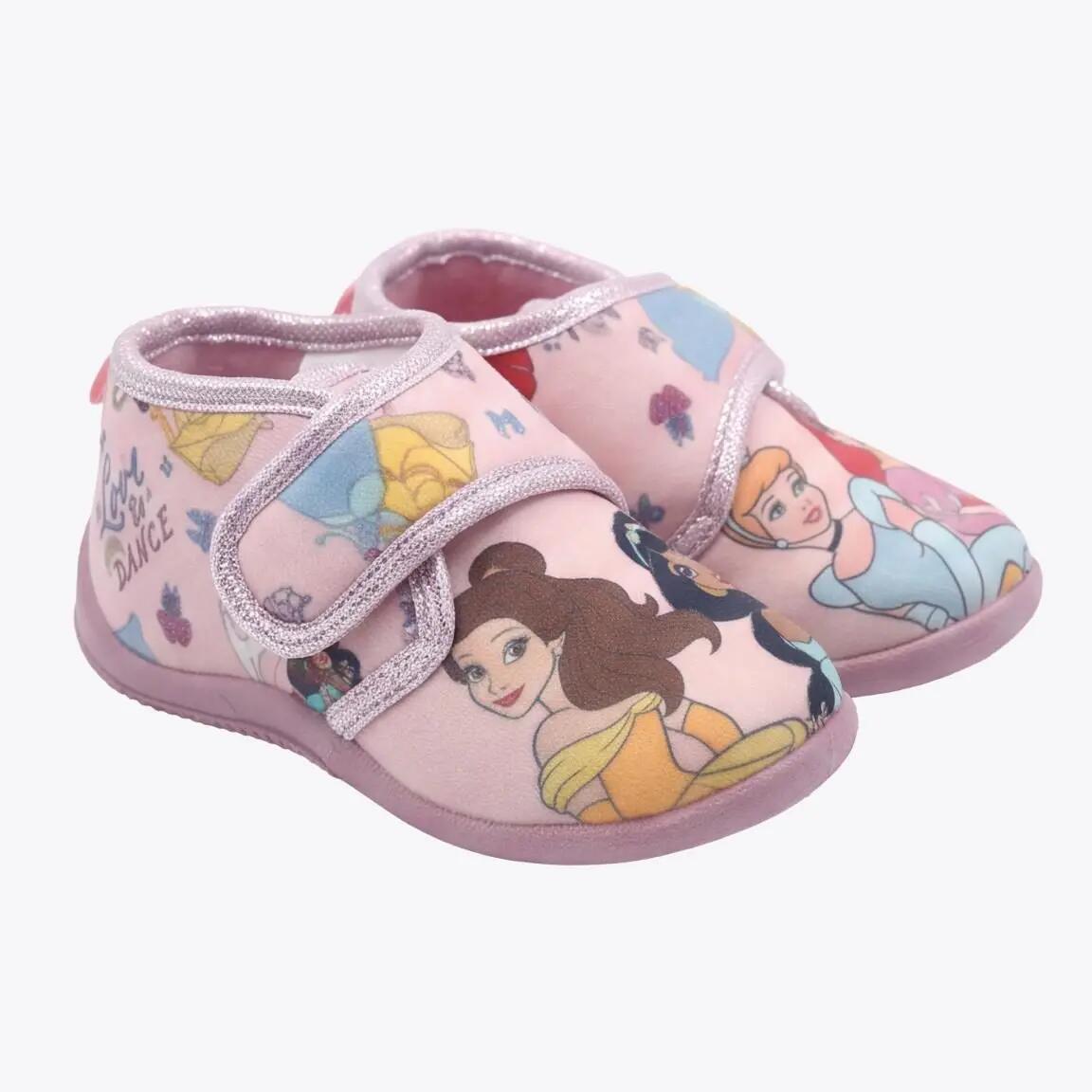 Kinderpantoffels halfhoog Princess polyester met zool 1/6