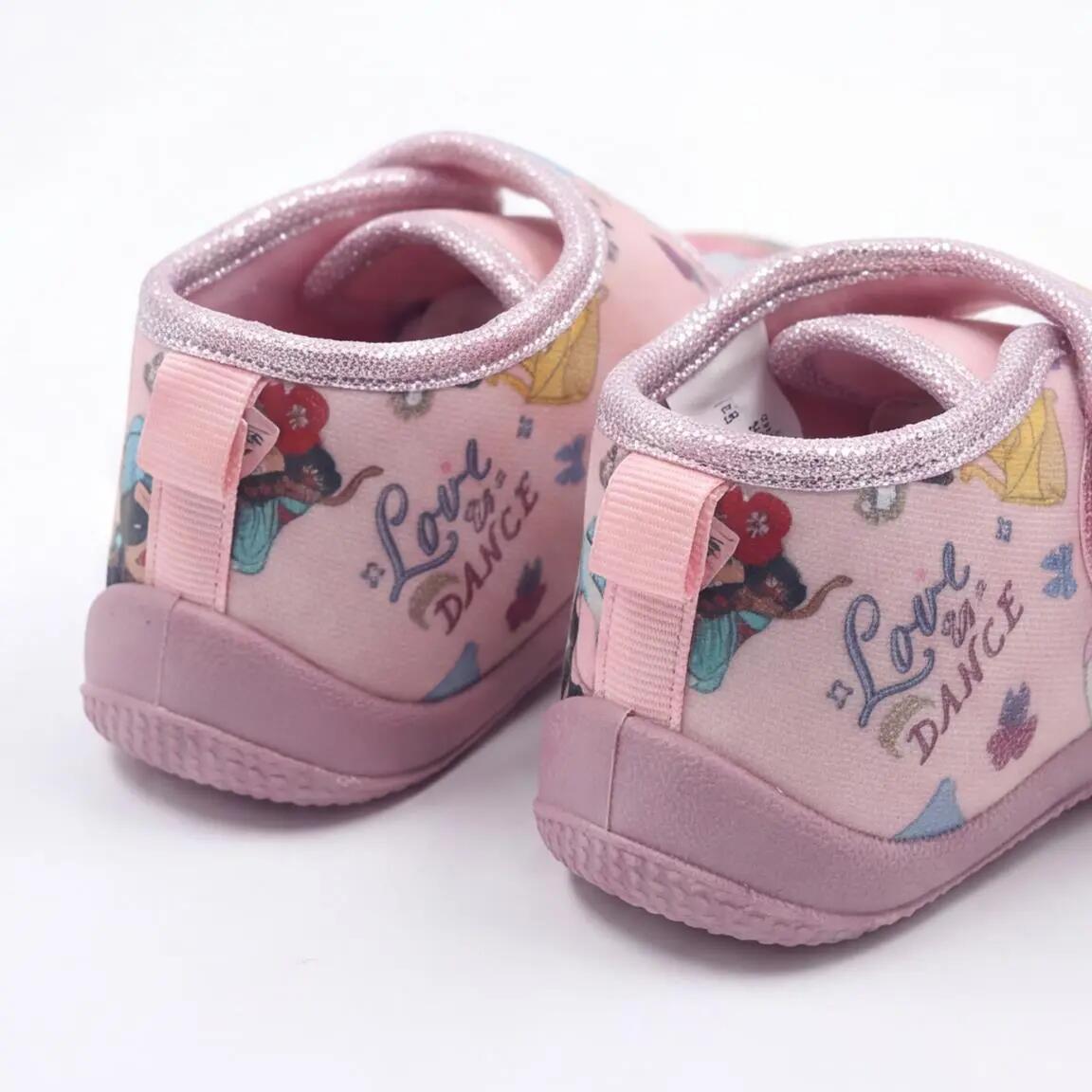 Kinderpantoffels halfhoog Princess polyester met zool 6/6