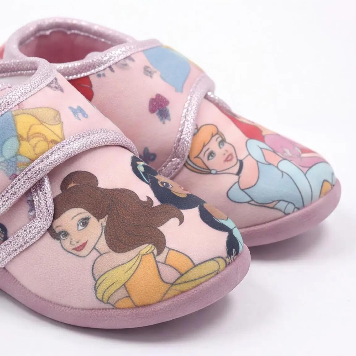 Kinderpantoffels halfhoog Princess polyester met zool 5/6