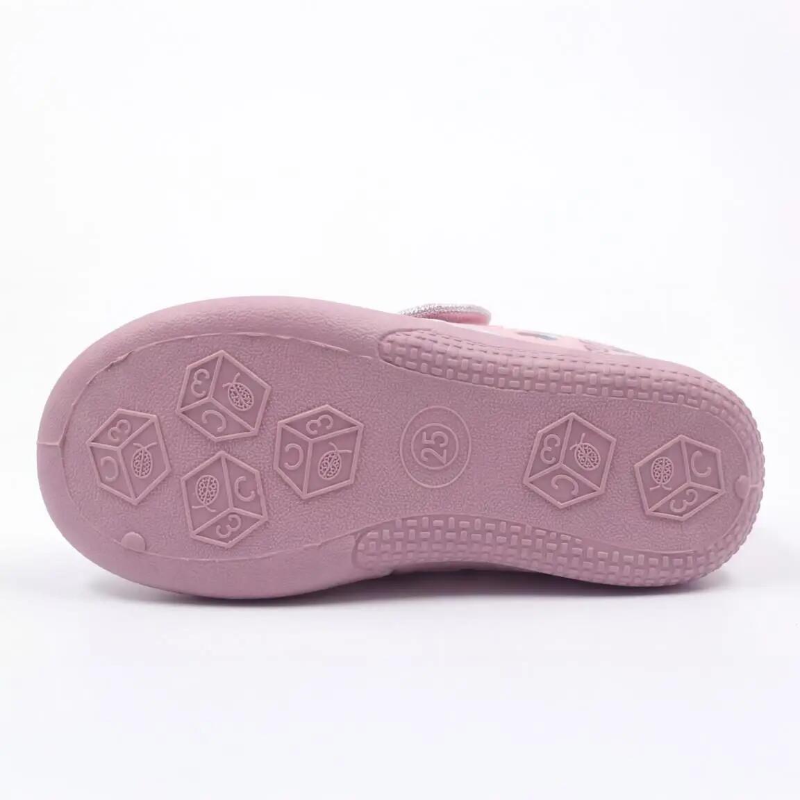 Kinderpantoffels halfhoog Princess polyester met zool 4/6