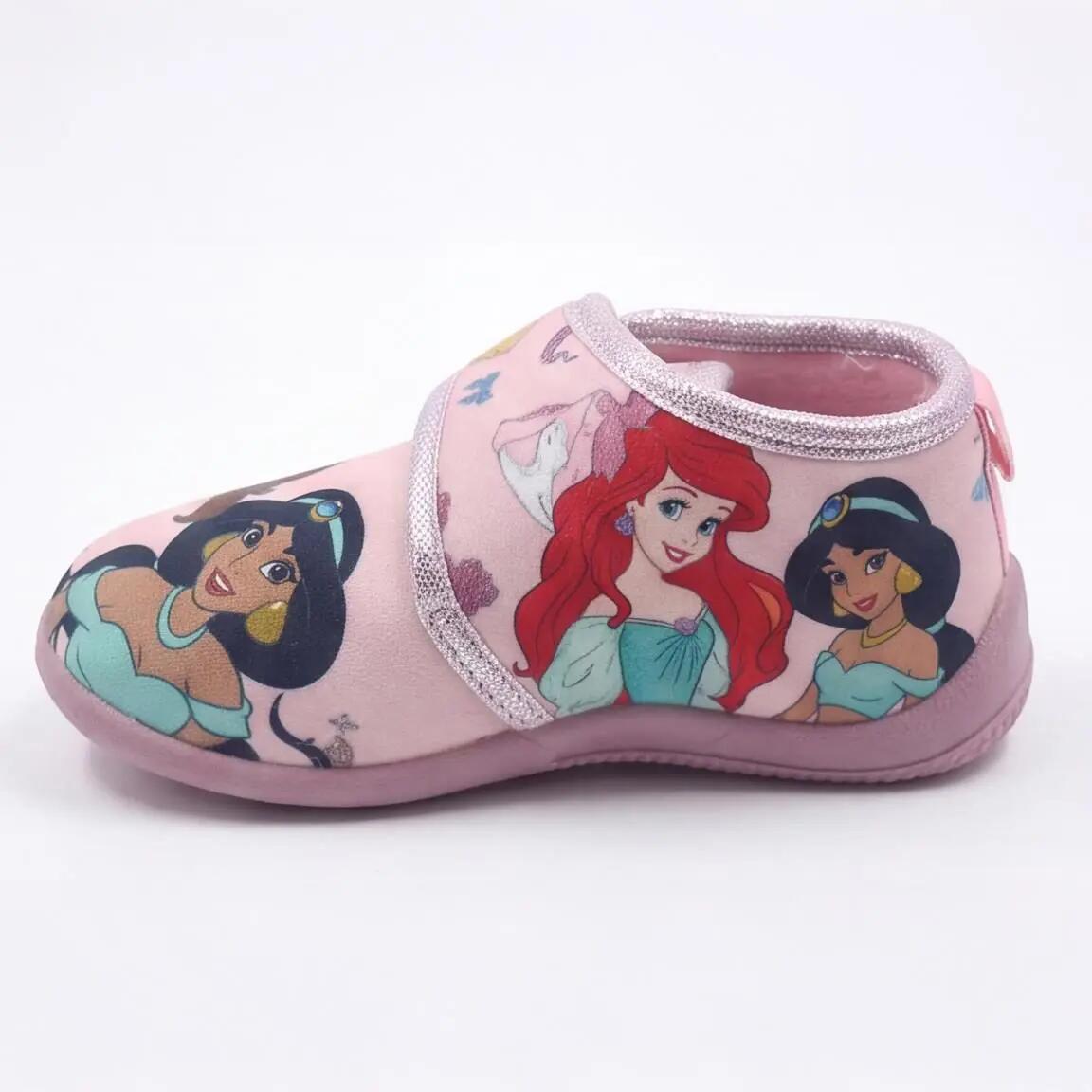 Kinderpantoffels halfhoog Princess polyester met zool 2/6