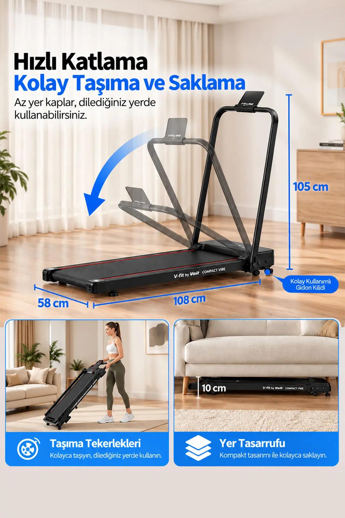 V-FIT COMPACT SLIM VIBE TITRESIMLI KOŞU BANDI 6/7