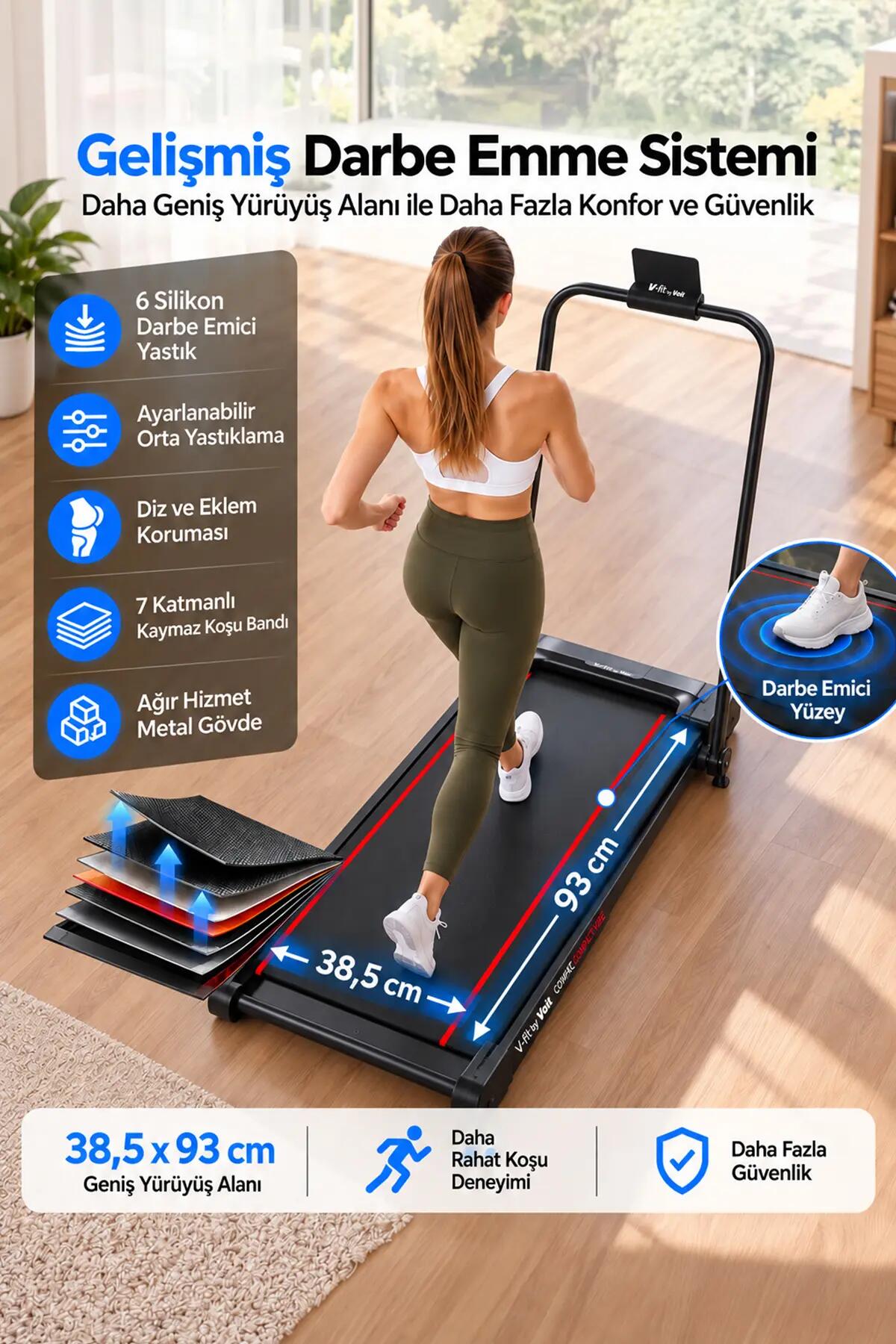 V-FIT COMPACT SLIM VIBE TITRESIMLI KOŞU BANDI 5/7