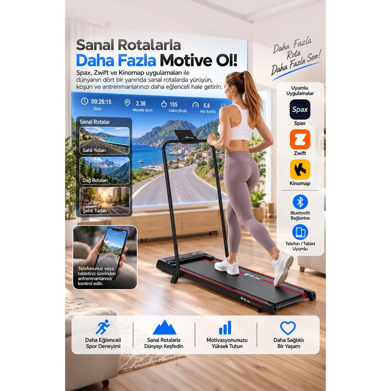 V-FIT COMPACT SLIM VIBE TITRESIMLI KOŞU BANDI