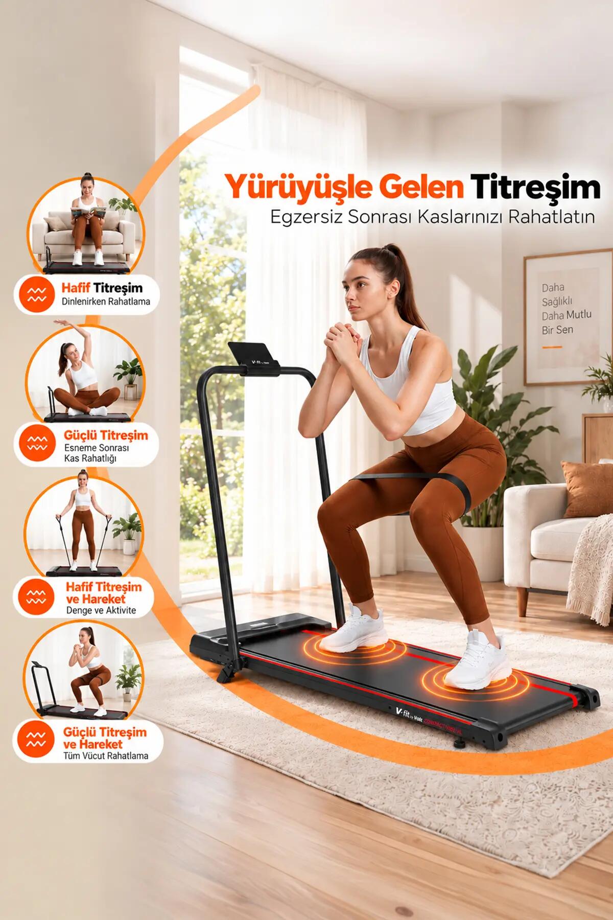 V-FIT COMPACT SLIM VIBE TITRESIMLI KOŞU BANDI 3/7