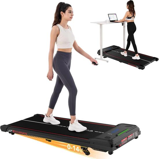 Tapis de Marche Inclinable jusqu'à 14%-3 Positions,6.0km/h,Lumière LED