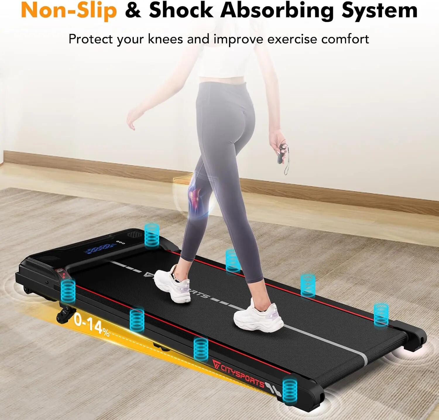 Tapis de Marche Inclinable jusqu'à 14%-3 Positions,6.0km/h,Lumière LED 8/8