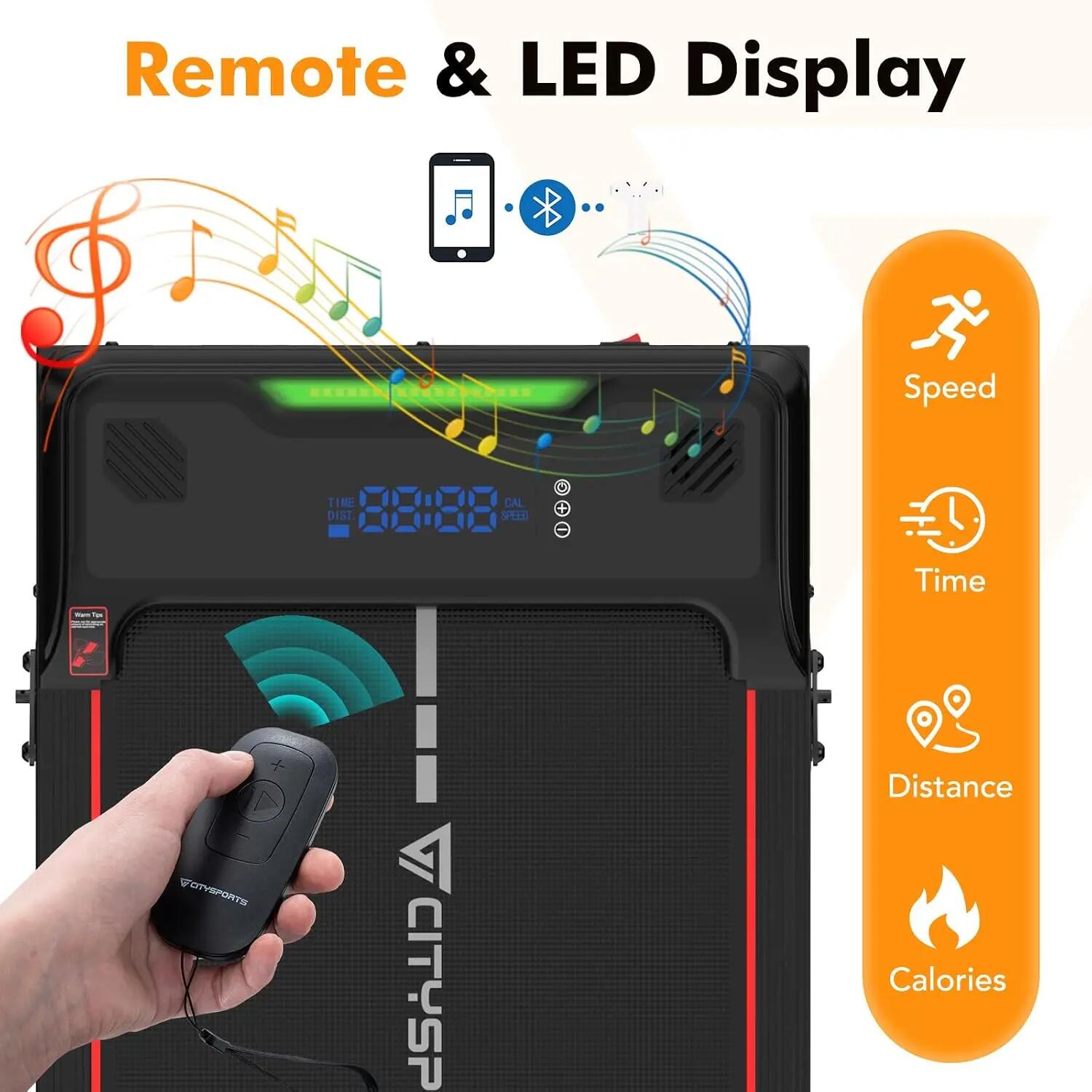 Tapis de Marche Inclinable jusqu'à 14%-3 Positions,6.0km/h,Lumière LED 4/8