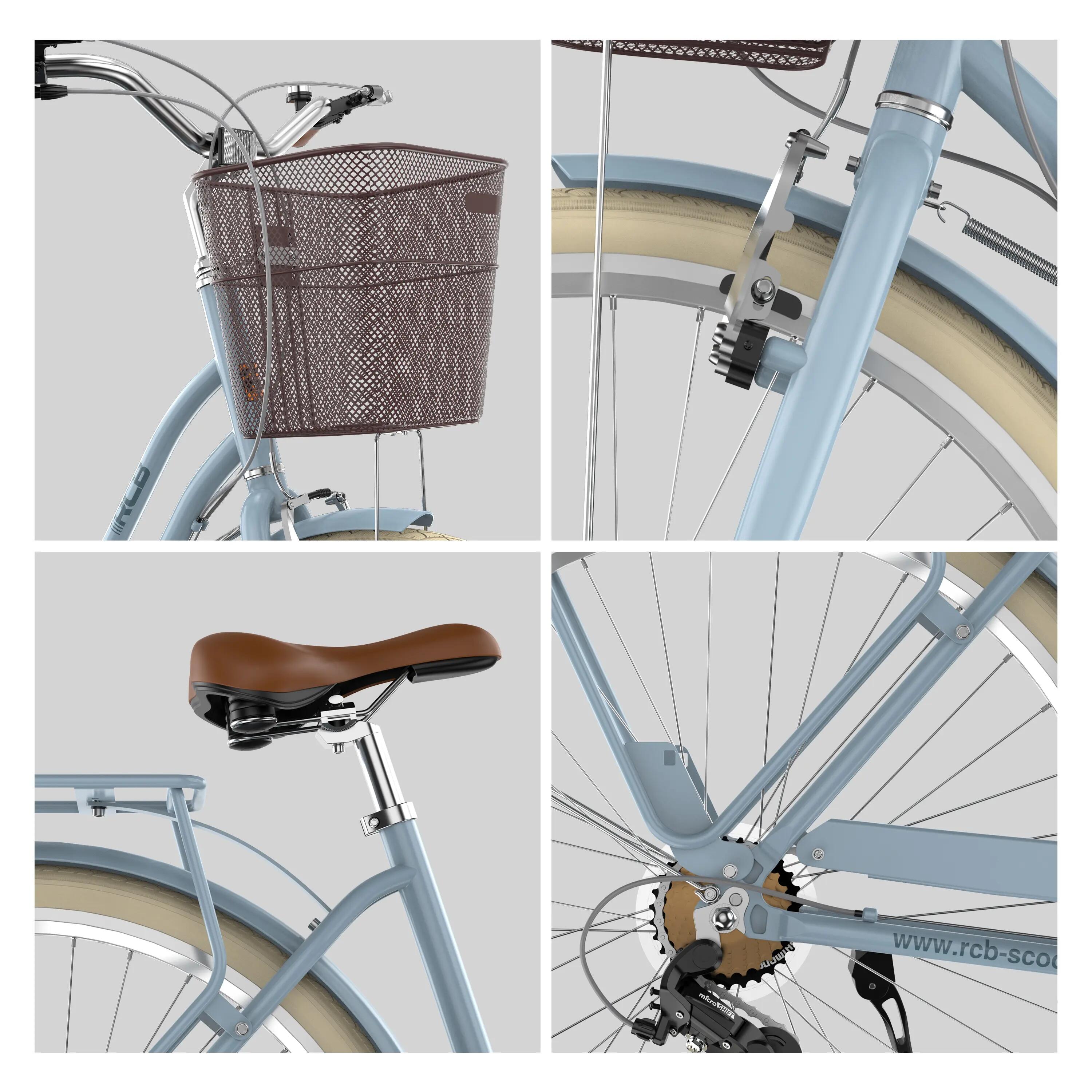 City Bike GK6,28" Low Step Ladies Aluminium 6-Speed Bike, Basket & Rear Rack 3/10