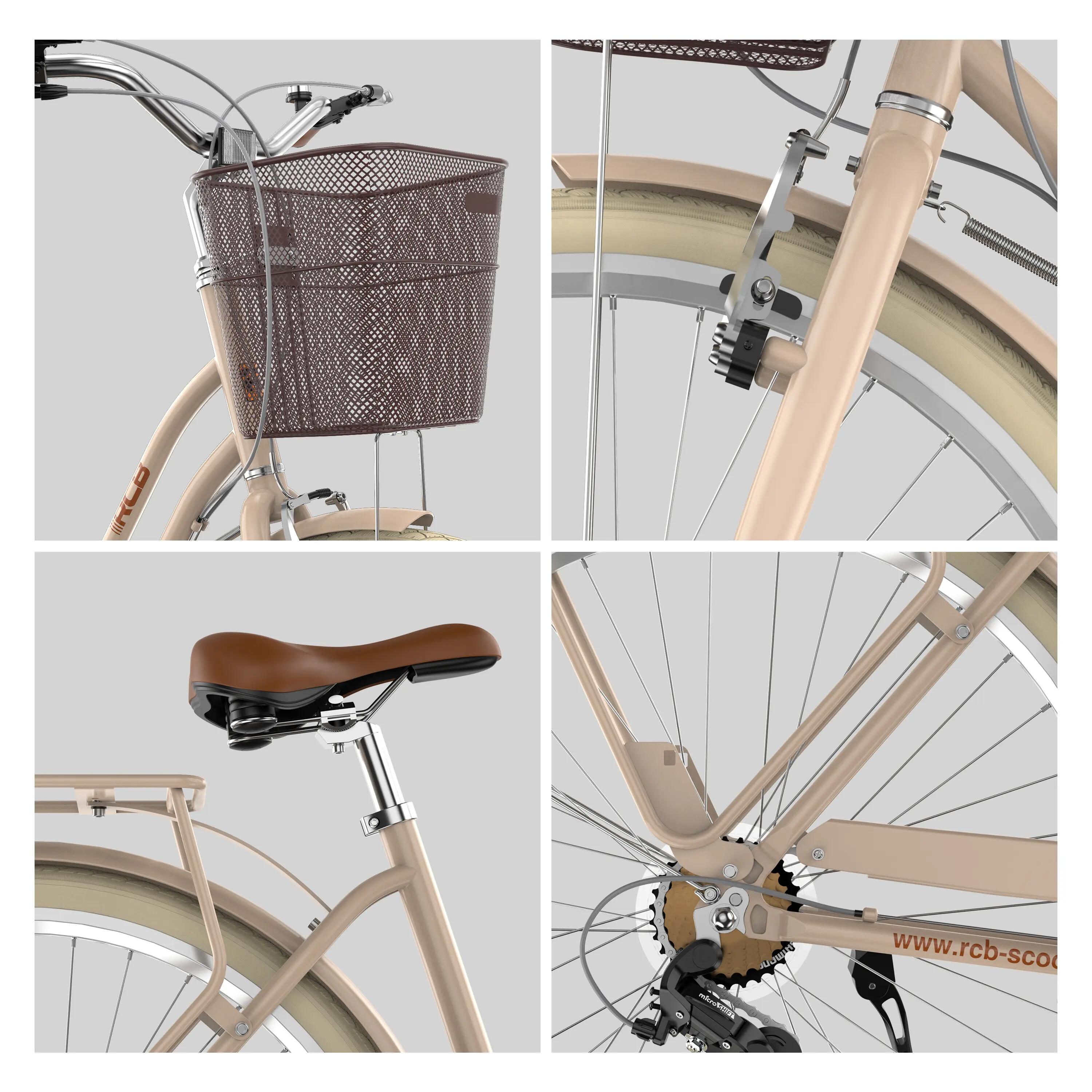 City Bike GK6,28" Low Step Ladies Aluminium 6-Speed Bike, Basket & Rear Rack 3/10