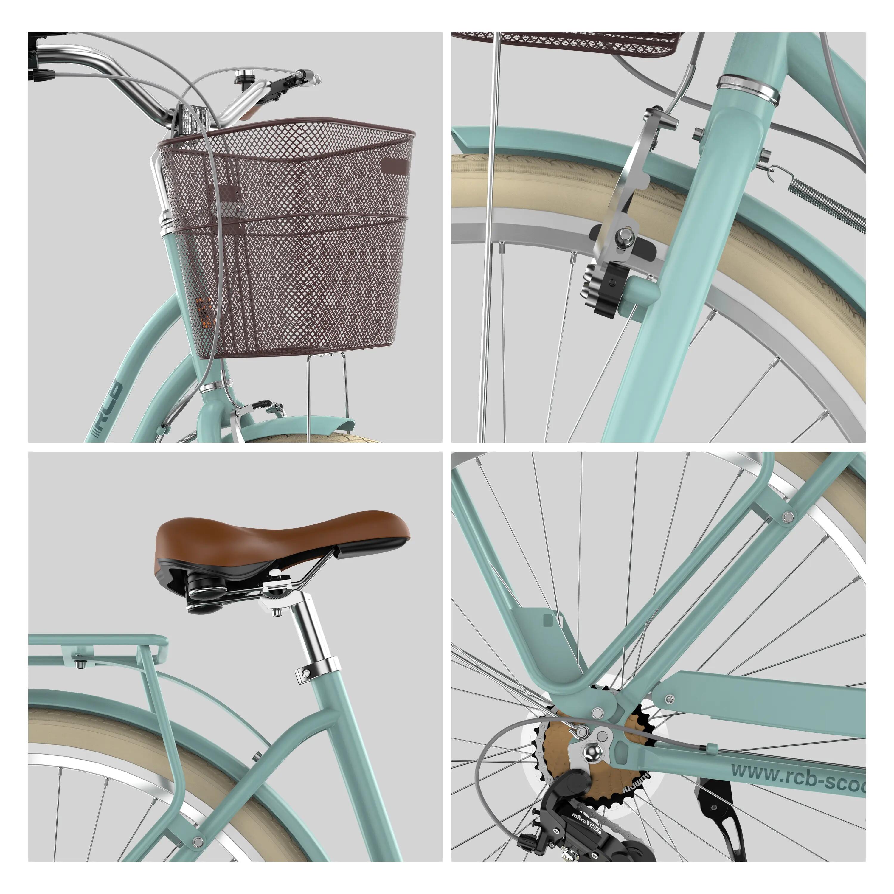 City Bike GK6,28" Low Step Ladies Aluminium 6-Speed Bike, Basket & Rear Rack 3/10