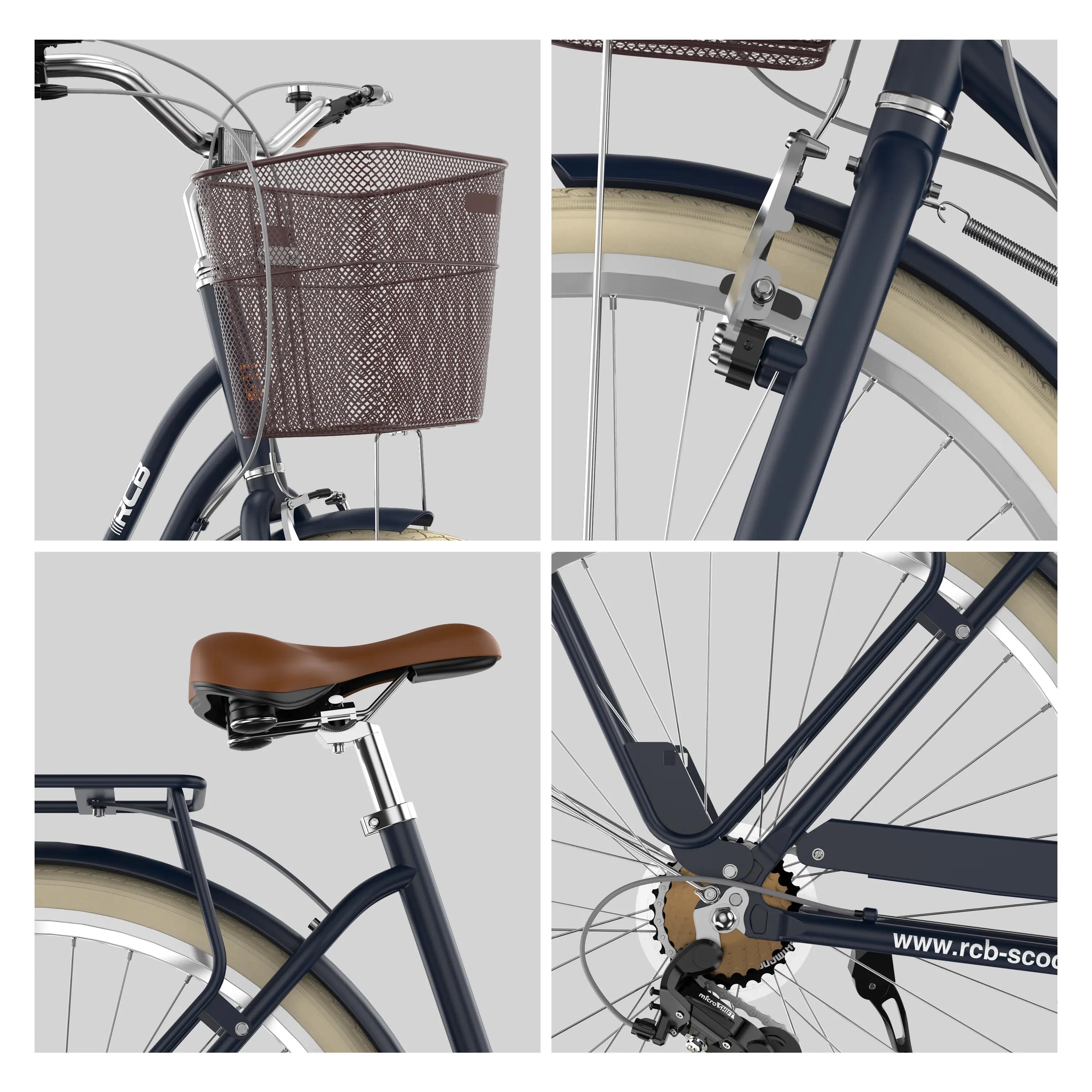 City Bike GK6,28" Low Step Ladies Aluminium 6-Speed Bike, Basket & Rear Rack 3/10