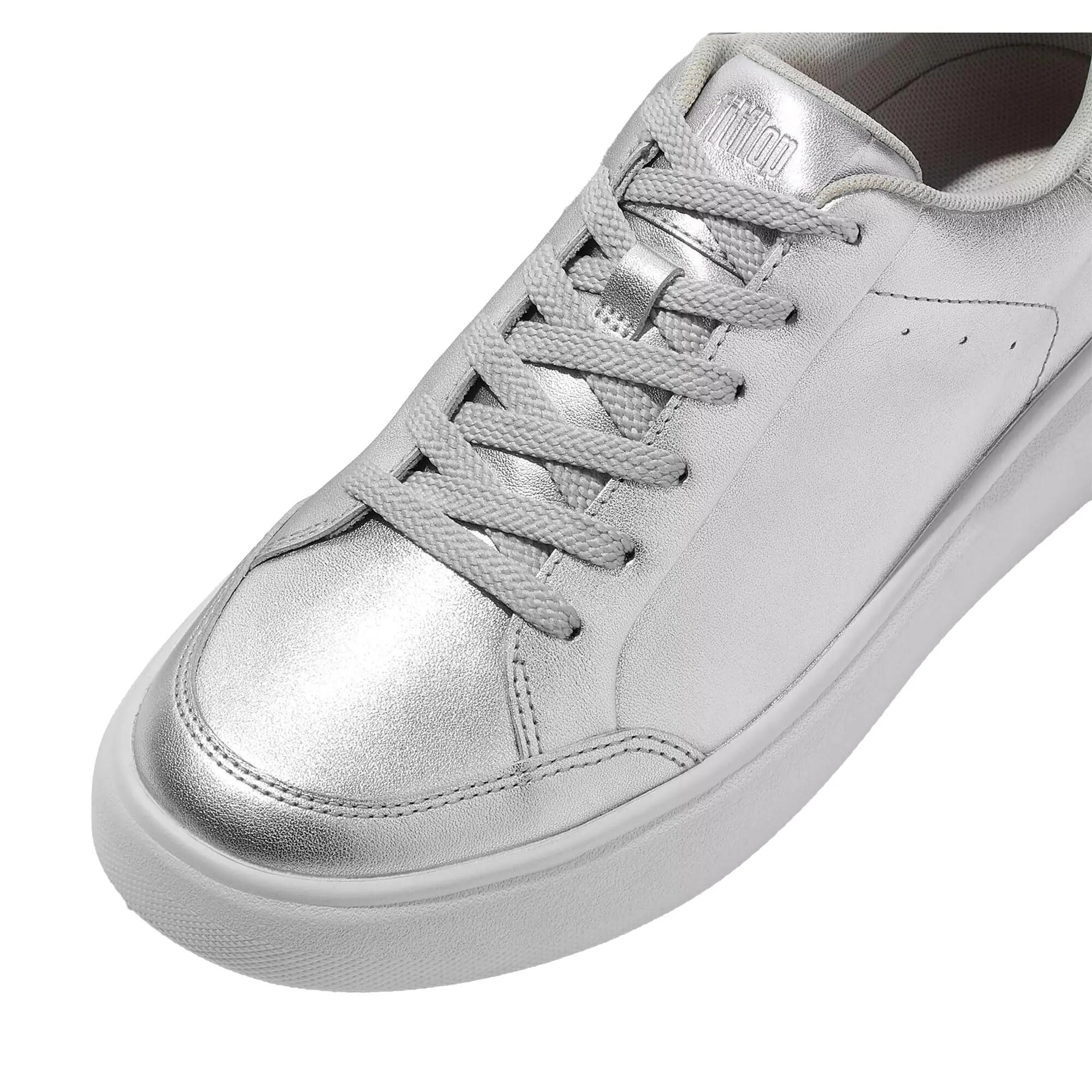 RTG metallic leren sportschoenen voor dames (Zilver) 4/4