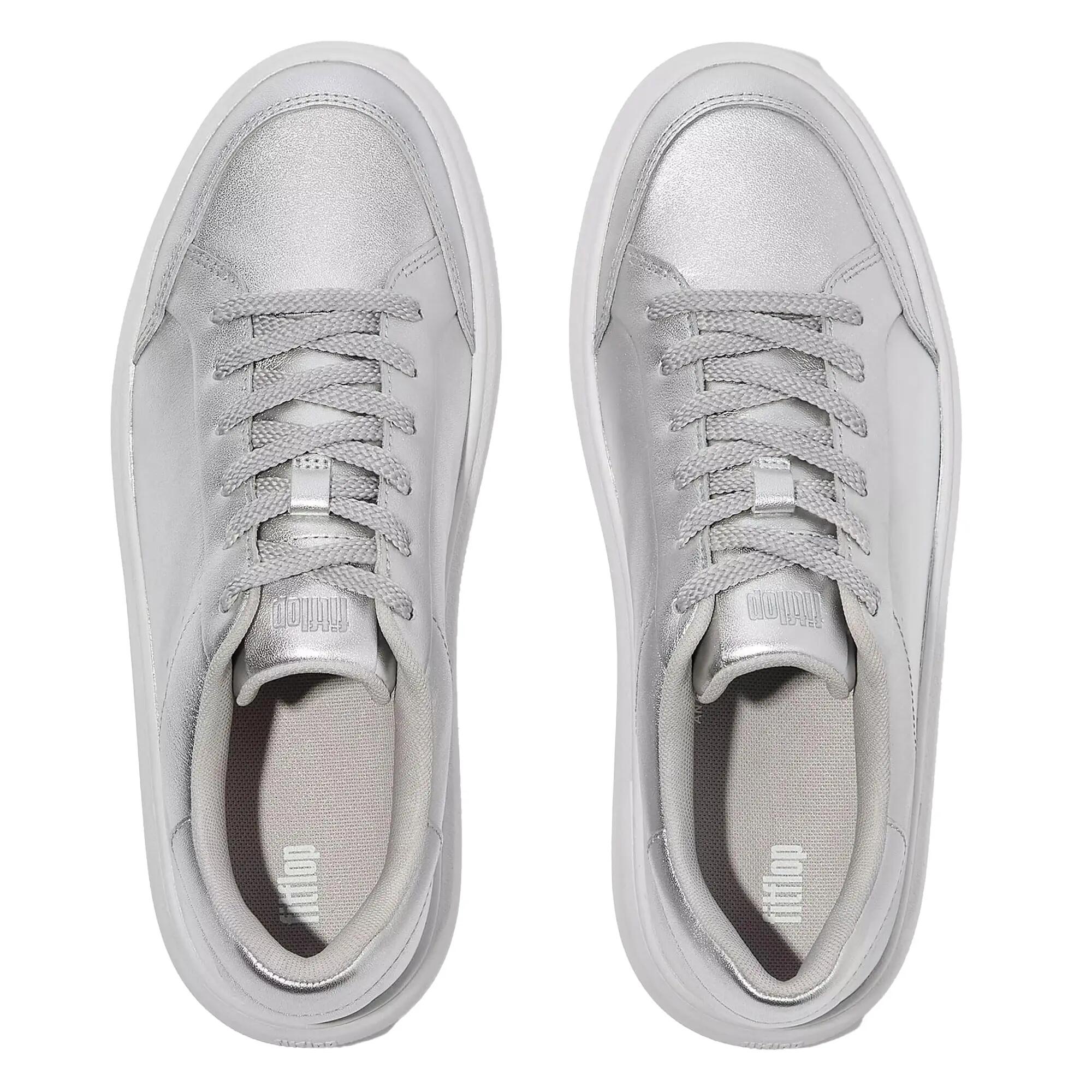 RTG metallic leren sportschoenen voor dames (Zilver) 3/4